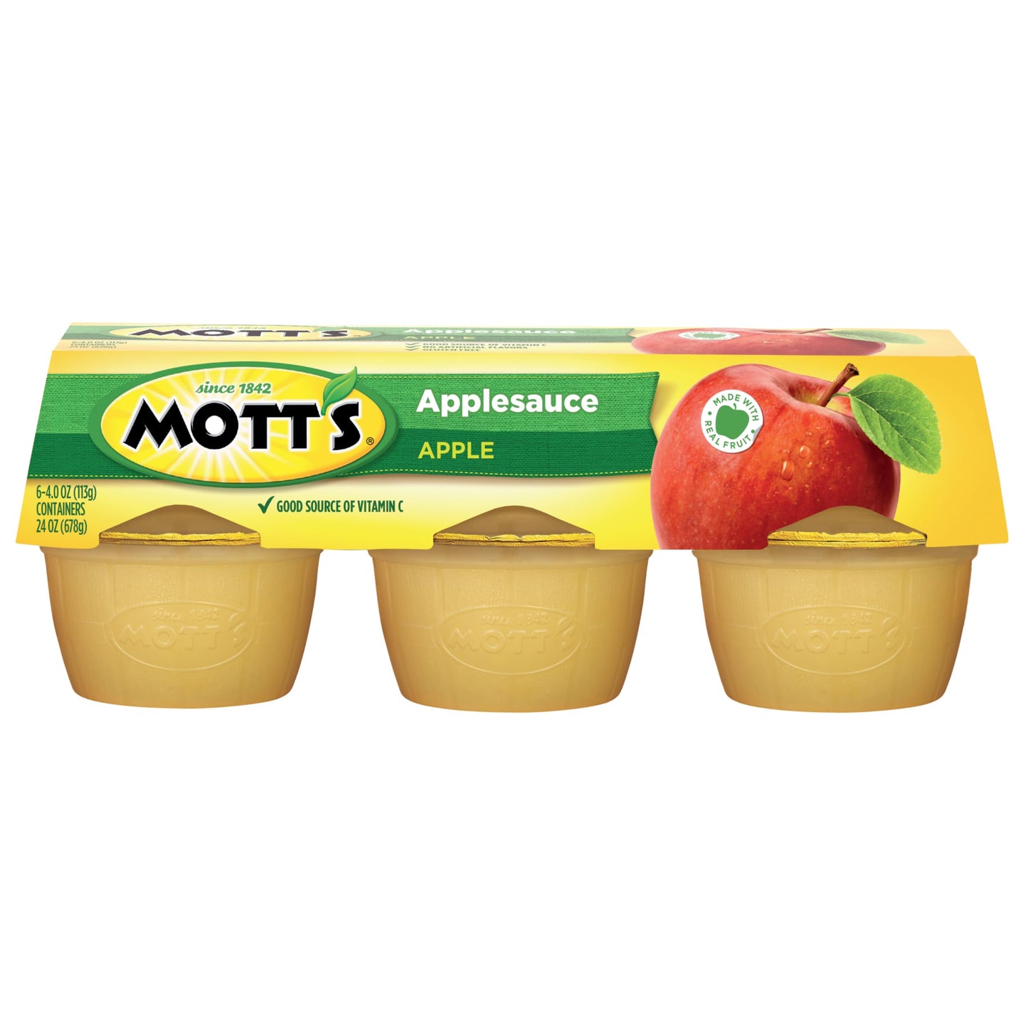 Motts Applesauce, 4 oz cups, 6 count