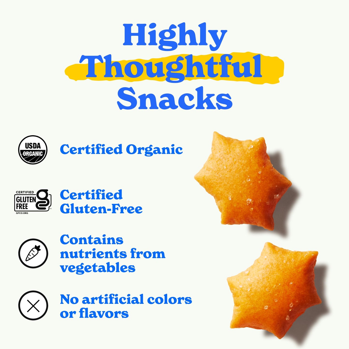 MadeGood Star Puffed Crackers Variety Pack - Sea Salt, Cheddar, and Pizza (6 Bags - 4.26 Oz Each) Gluten Free and Organic, Healt