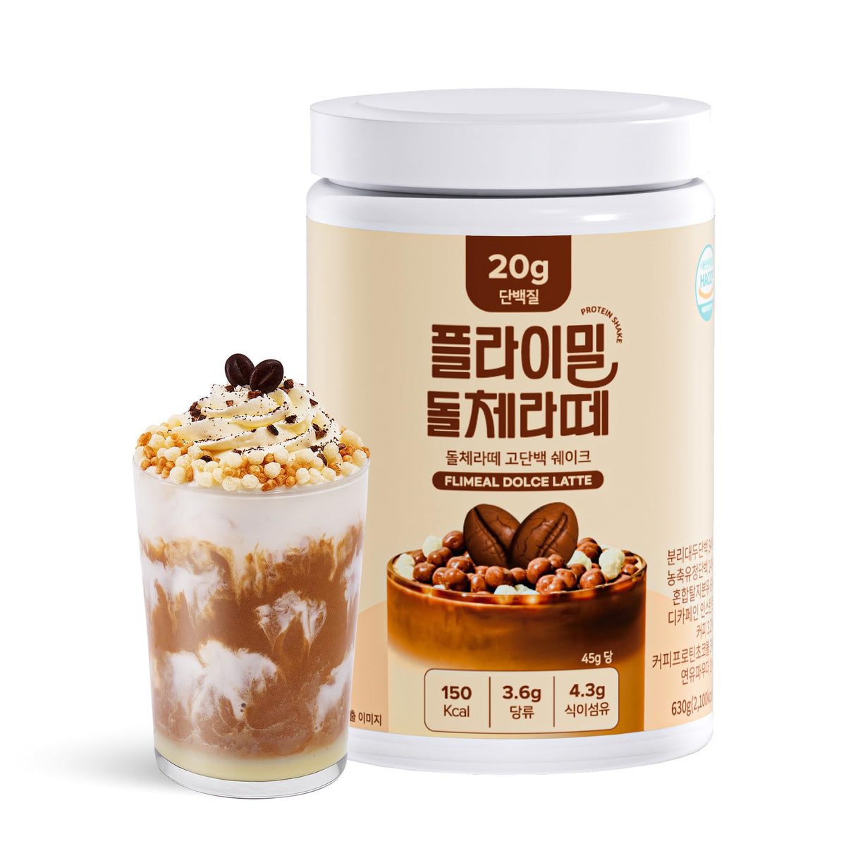 FLIMEAL Dolce Latte Protein Shake, 20g Protein, Low Sugar, Keto-Friendly, 22.22oz, 14 Servings