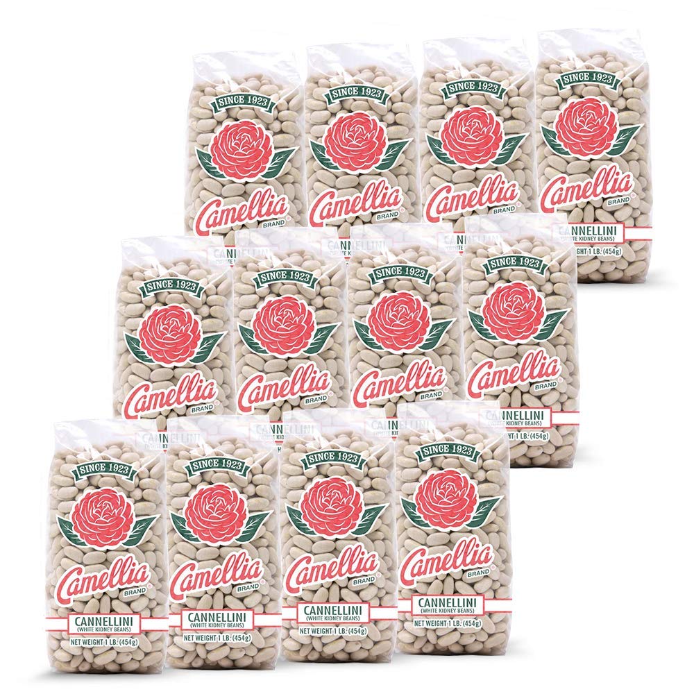 Camellia Brand Dried Cannellini Beans, 1 Pound (Pack of 12)
