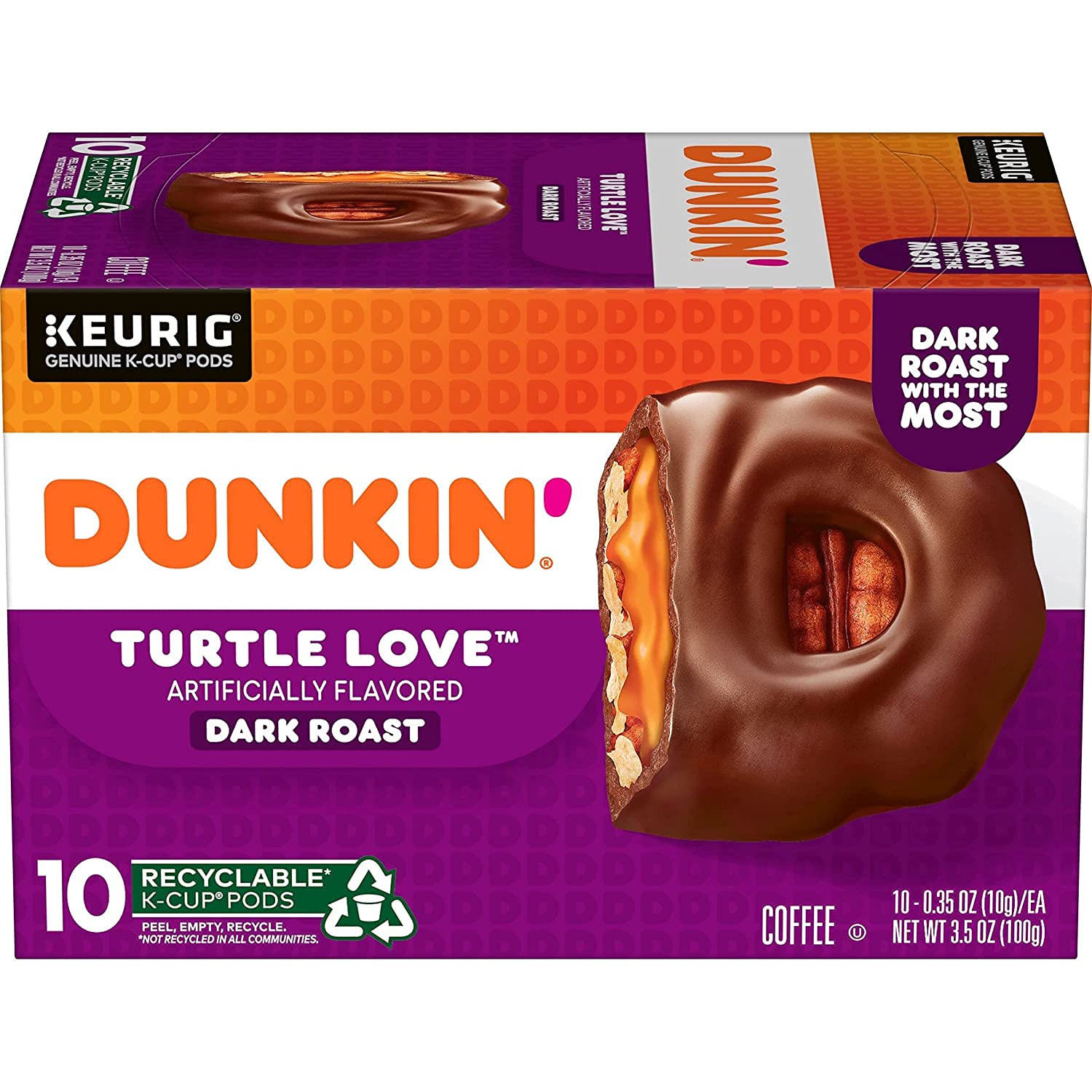 Dunkin Turtle Love Flavored K Cups, 10 Count