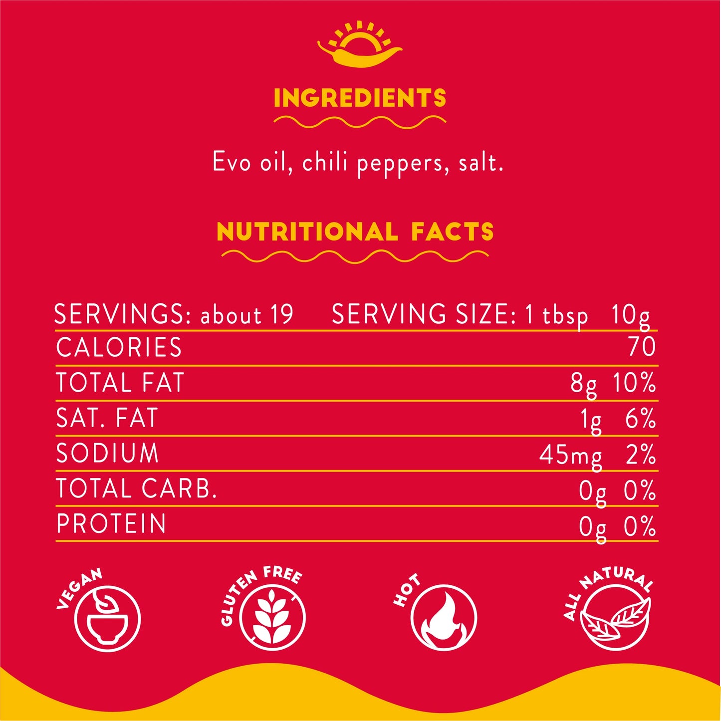 TuttoCalabria, Calabrian Chili Pepper Infused Oil, Calabrian Peppers infused with 100% Extra Virgin Olive Oil, 10 ml 6.7 oz