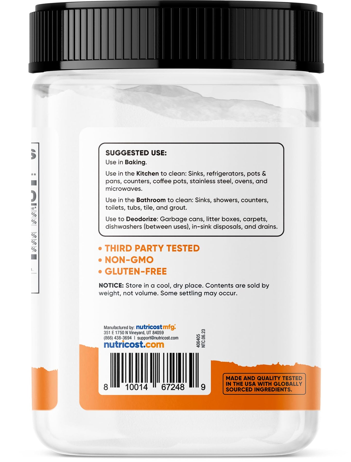 Nutricost Pantry Baking Soda (5 LBS) - For Baking, Cleaning, Deodorizing, and More