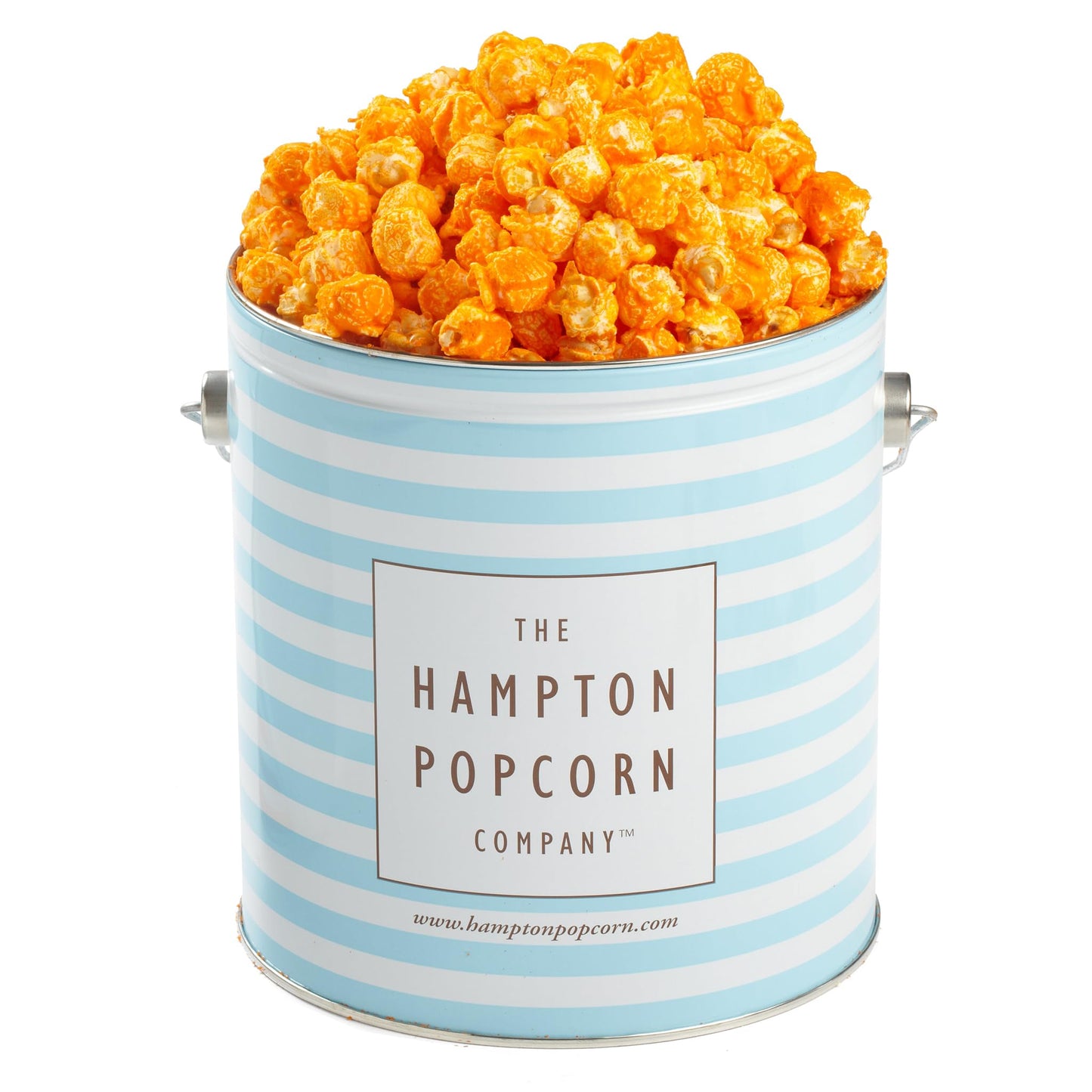 Orange Cheddar Cheese Popcorn Tin, 10 Ounce (1 Gallon Tin), Birthday Gifts, The Hampton Popcorn & Candy Company