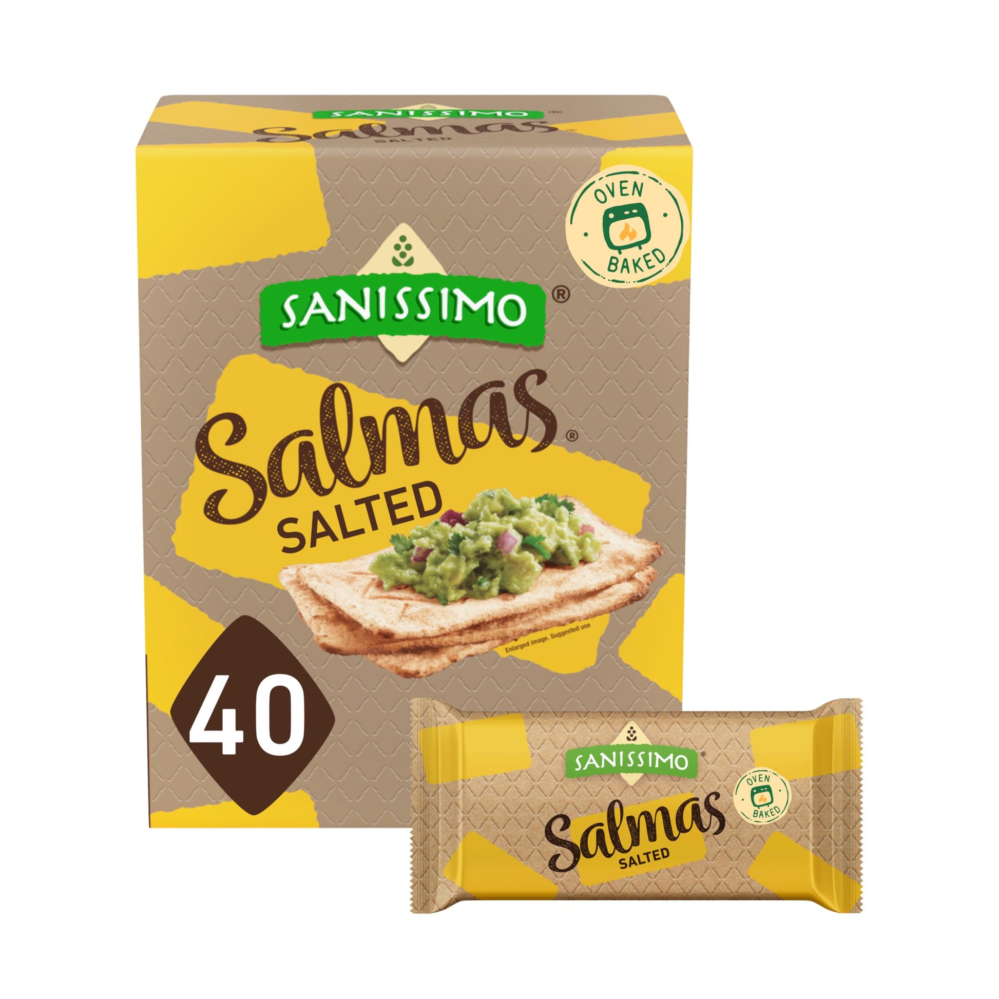 Sanissimo Salmas Salted Corn Crackers, Gluten Free, Non-GMO, 40 Packs of 3, 25.4 Ounce