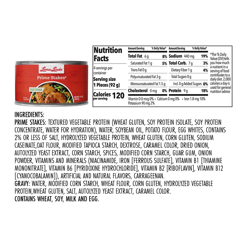 Loma Linda - Plant Based Meats (Loma Linda Prime Stakes (13 oz.), 12 Pack)