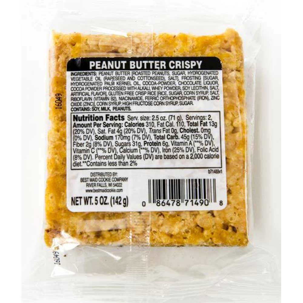 Best Maid Peanut Butter Crispy Bar, 5 Ounce, Pack of 24
