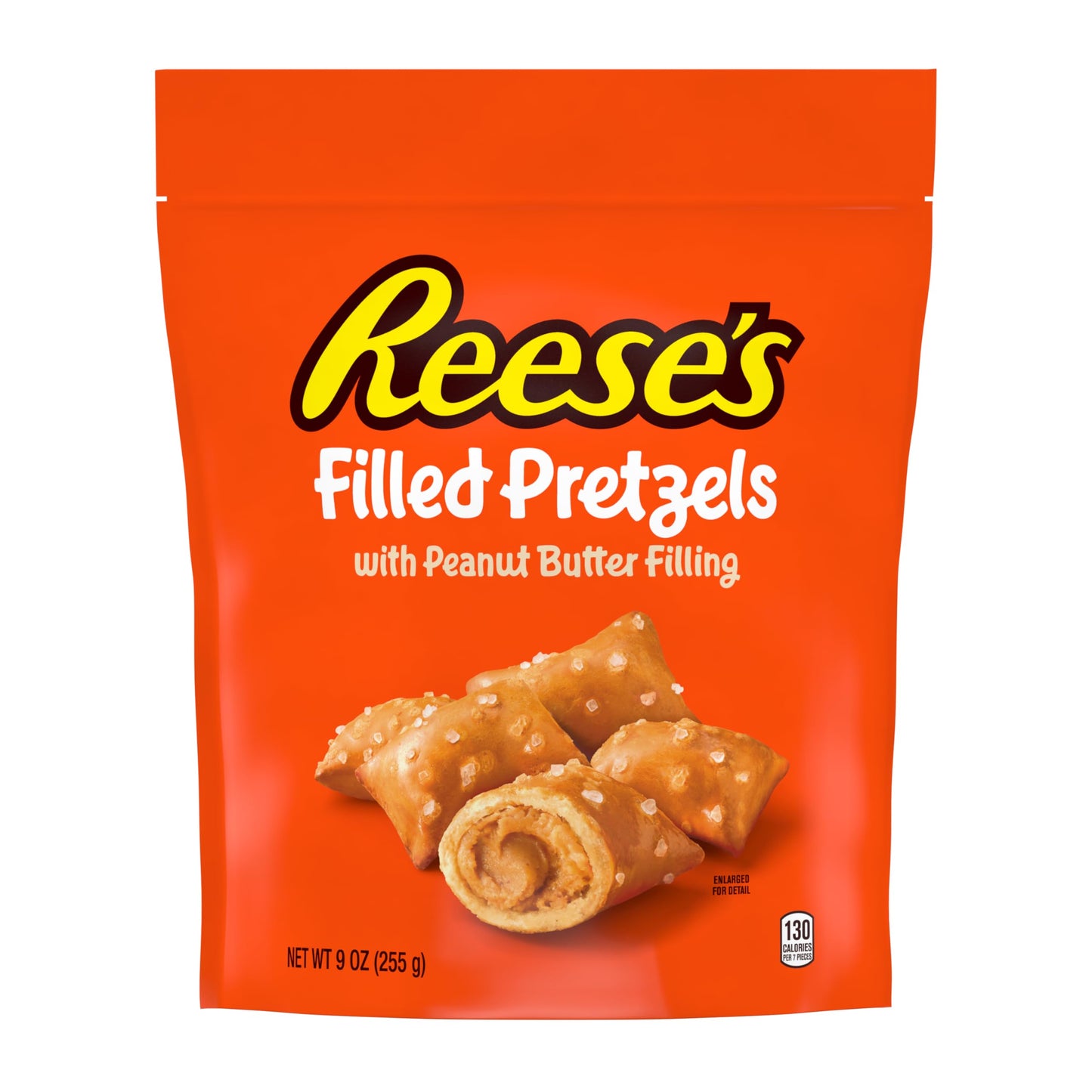 Reeses Filled Pretzels, Peanut Butter Pretzel Nuggets, Crunchy, Ready to Eat, Sweet and Salty Snack, 9oz Resealable Bag