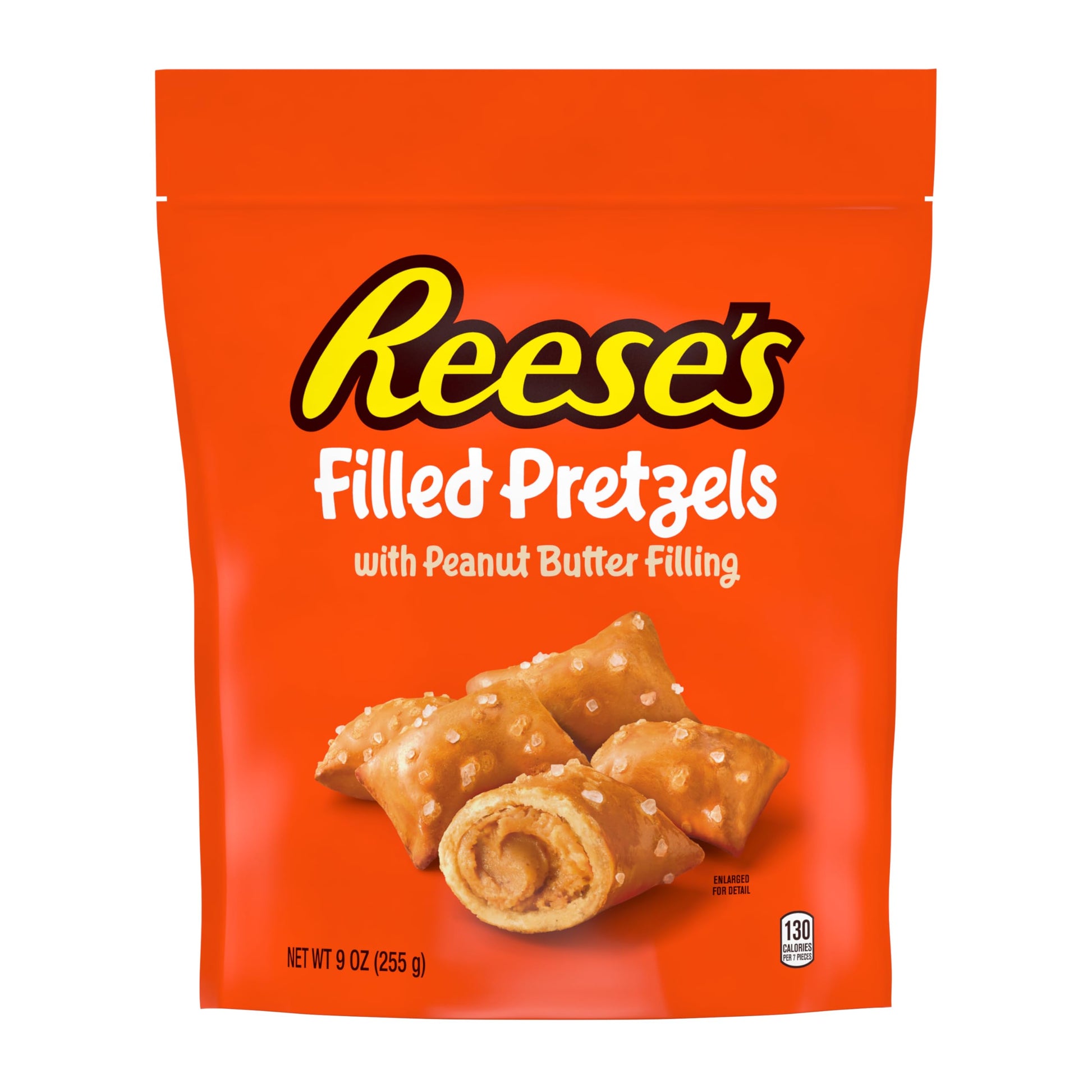 Reeses Filled Pretzels, Peanut Butter Pretzel Nuggets, Crunchy, Ready to Eat, Sweet and Salty Snack, 9oz Resealable Bag