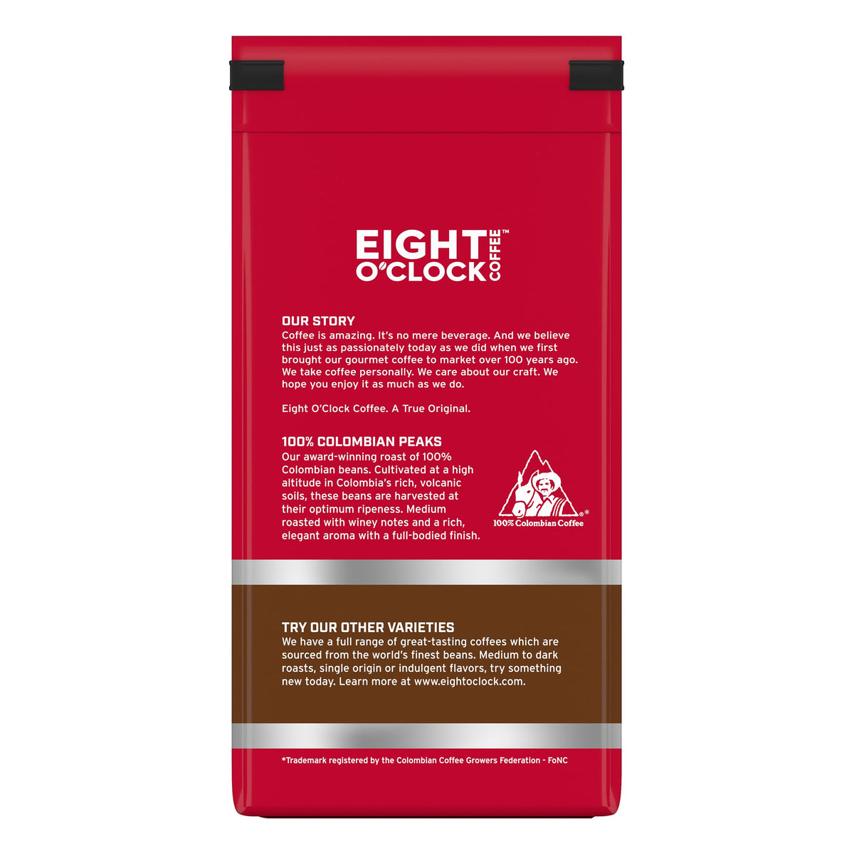 Eight OClock Coffee 100% Colombian Whole Bean Coffee, Medium Roast, 11 Ounce (Pack of 6)