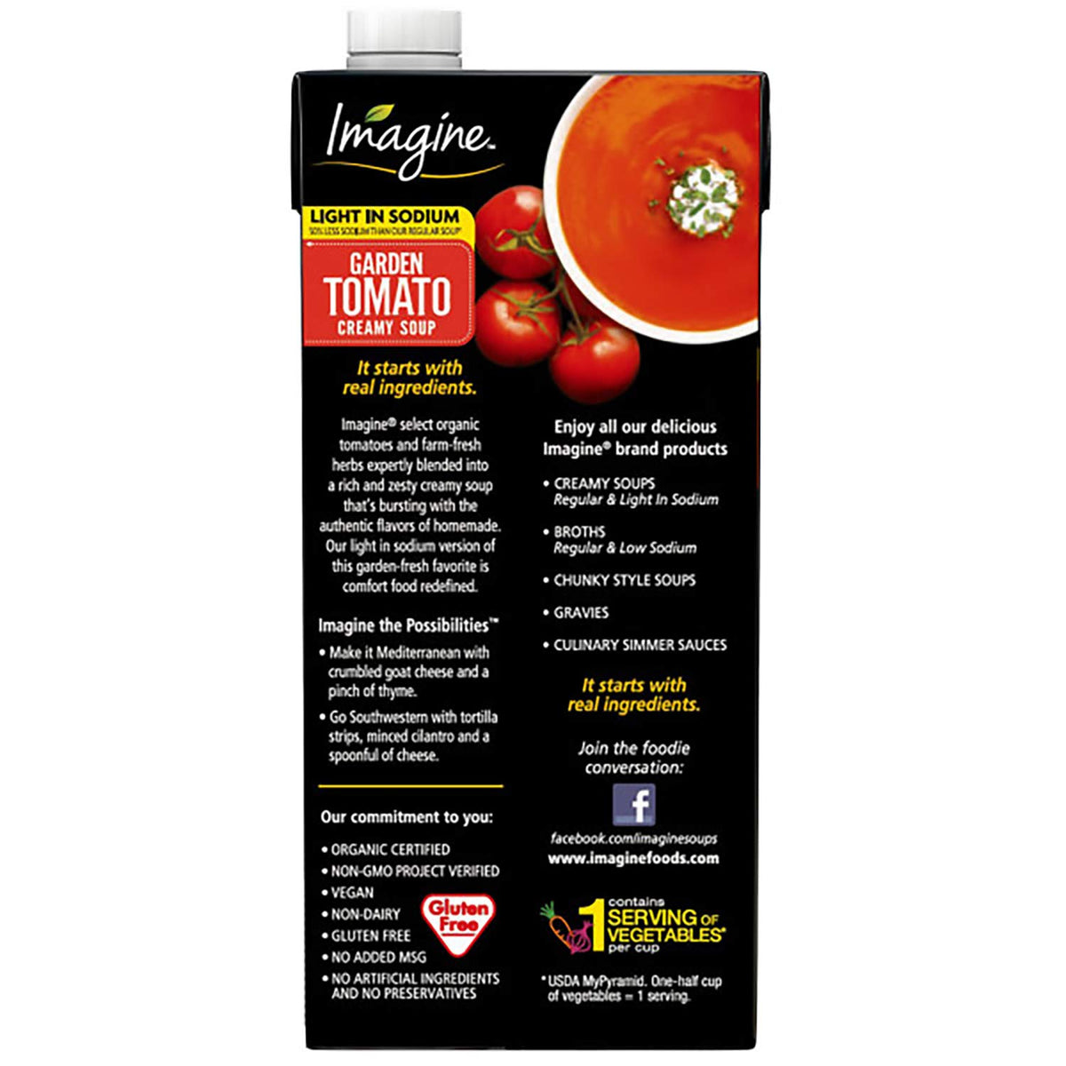 Imagine Organic Creamy Soup, Light Sodium Garden Tomato, 32 oz.