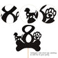 ZHUOWEISM 8th Birthday Cake Topper Black Glitter Dog Paw for Kids Party Decorations