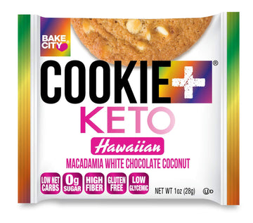 Bake City Keto Cookies | 1oz Hawaiian Cookies, Gluten Free, 0g Sugar, 1.5g Net Carbs, 5g Protein, 12 Pack