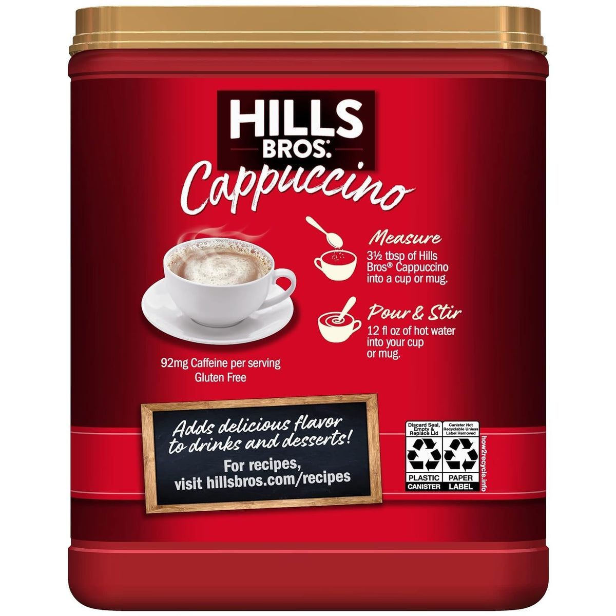 Hills Bros. Flavor Coffee (Classic Cappuccino, 14 Ounce (Pack Of 2)