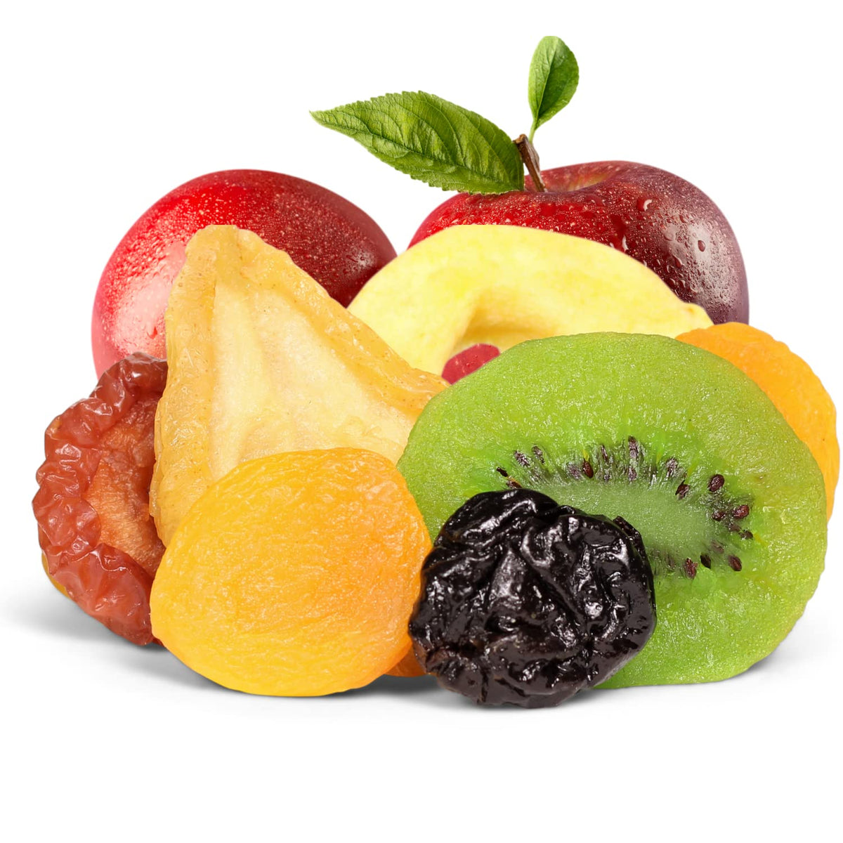 Dried Mixed Fruit With Prunes By It'S Delish, 10 Lbs Bulk | Snack Mix Of Prunes, Apricots, Plums, Apple Rings, Nectarines, Peach