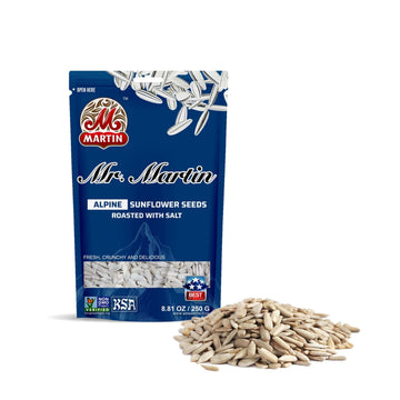 MR. MARTIN Freshly Roasted Alpine Salted Sunflower Seeds To Eat - Non-GMO, Kosher, Crunchy, Delicious, Vegan, Keto Friendly Snac