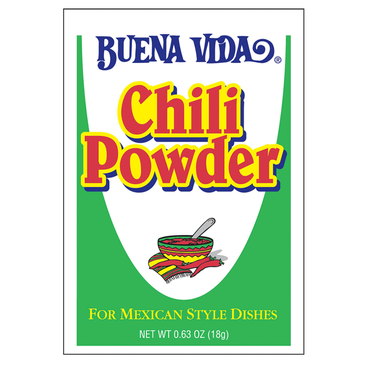 Buena Vida Chili Powder, 0.63 Ounce Packet (Pack of 12)