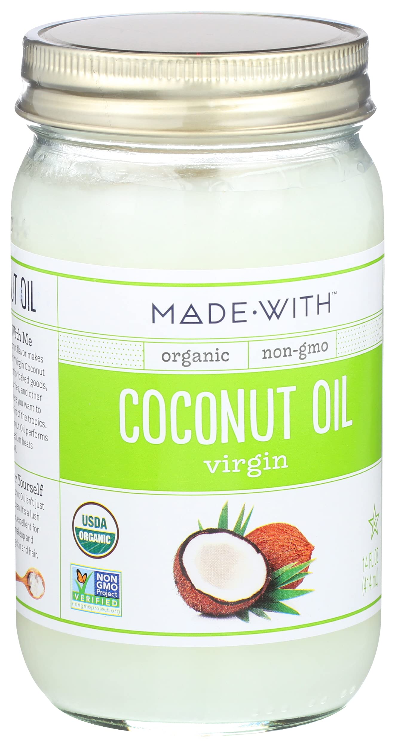 Made With Organic Oil Coconut Virgin, 14 Oz