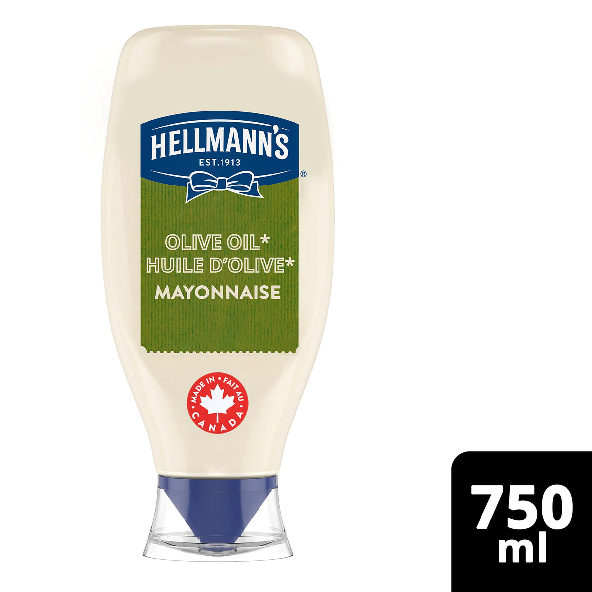 Hellmanns Mayonnaise, Olive Oil, 750 Ml/25.4 Fl. Oz., (Imported From Canada)