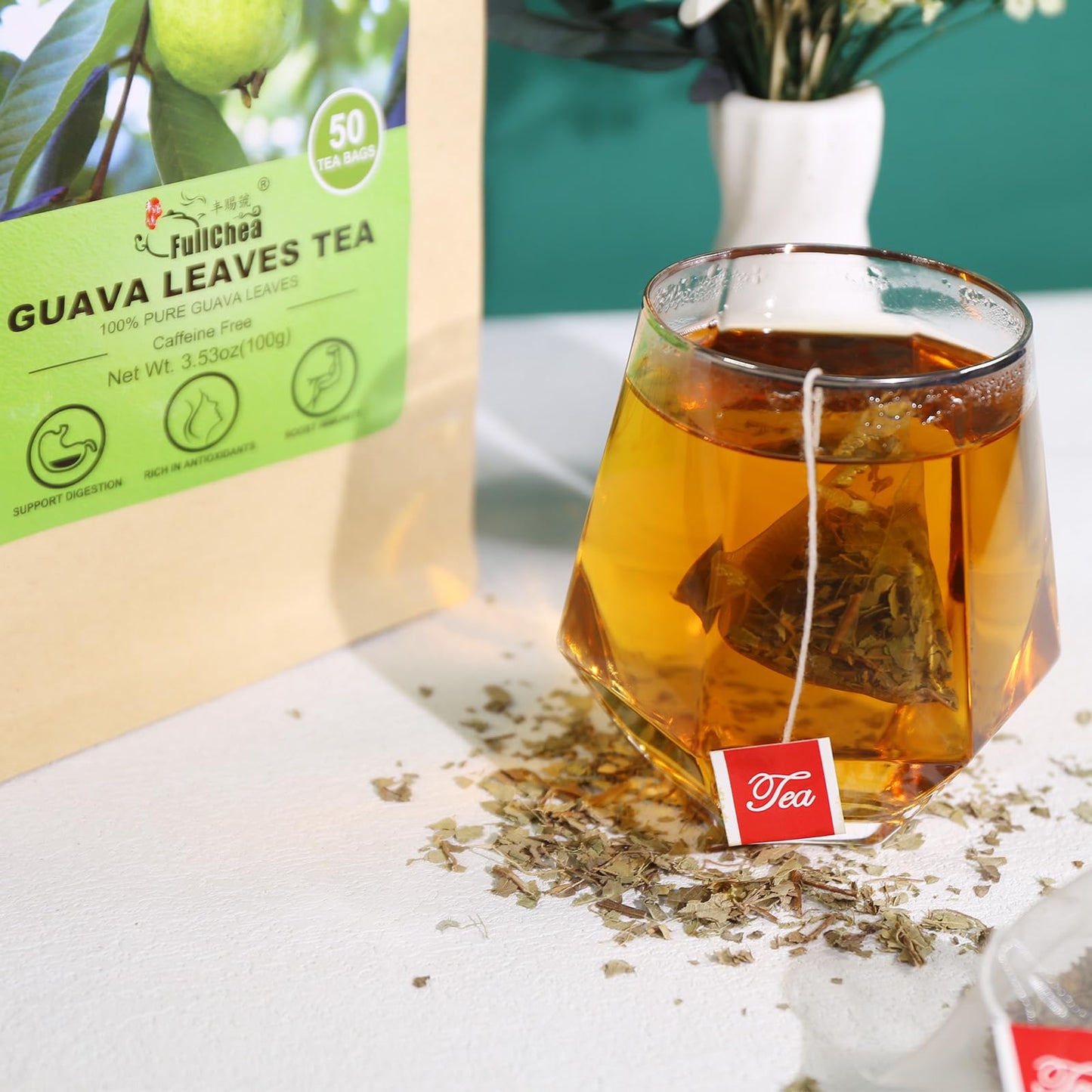 FullChea Guava Leaves Tea Bags - Caffeine-Free, Non-GMO, 50 Count