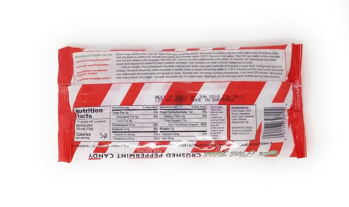 Atkinsons Mint Twists Crushed Peppermint Candy For Baking 8 Ounces (2 Bags 16 Oz)