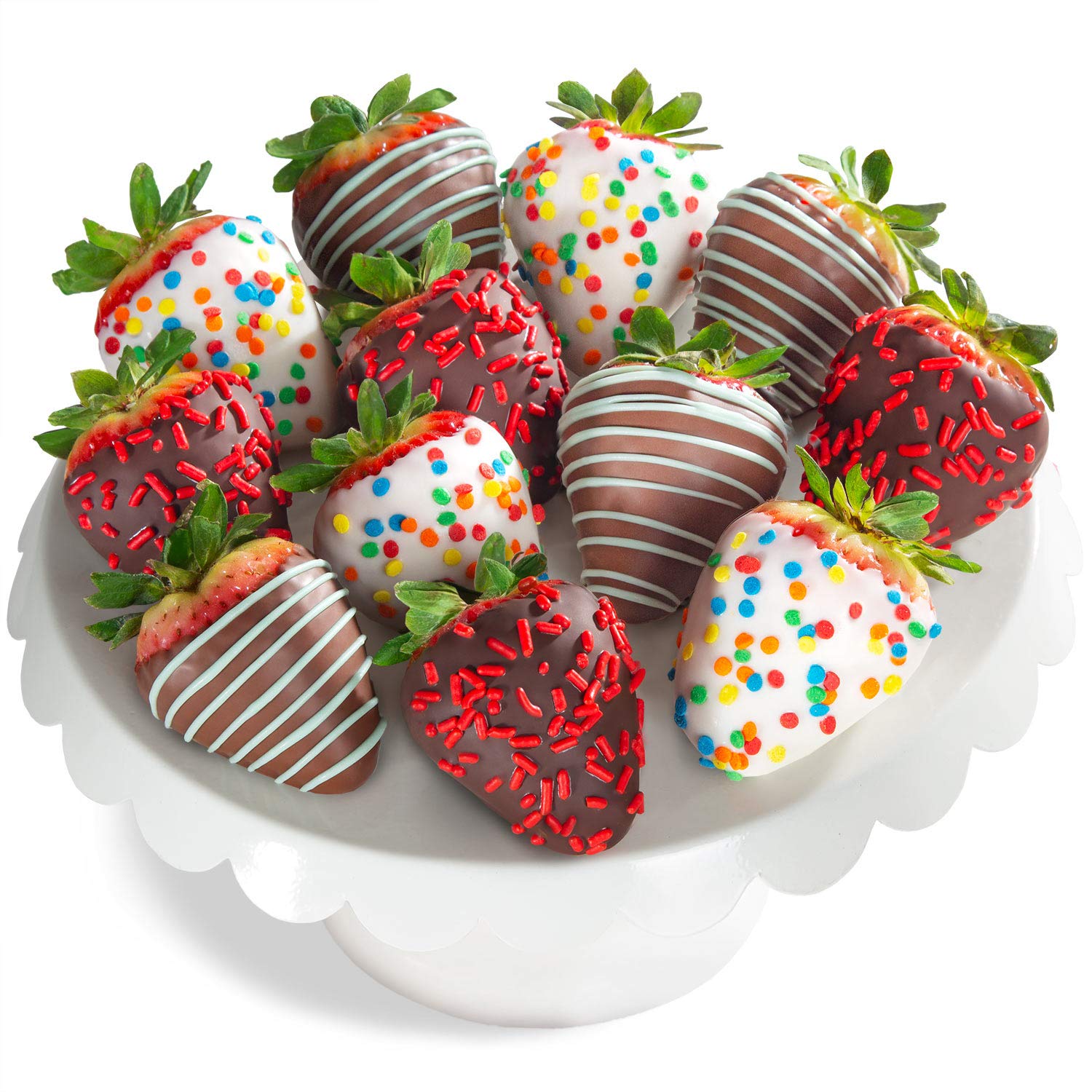 A Gift Inside Chocolate Dipped Strawberries - 12 Count, Multicolor