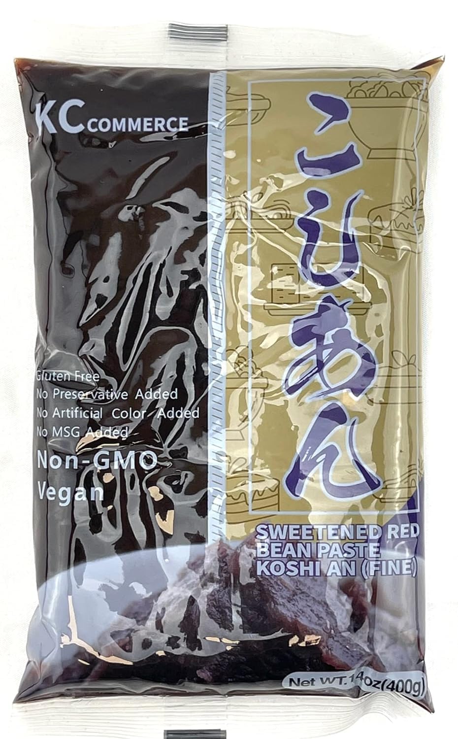 KC Commerce Red Bean Paste 14.11oz - Sweet Azuki Bean Paste (Smooth & Chunky) | VEGAN & GLUTEN-FREE, NO PRESERVATIVE, NO-MSG, NO