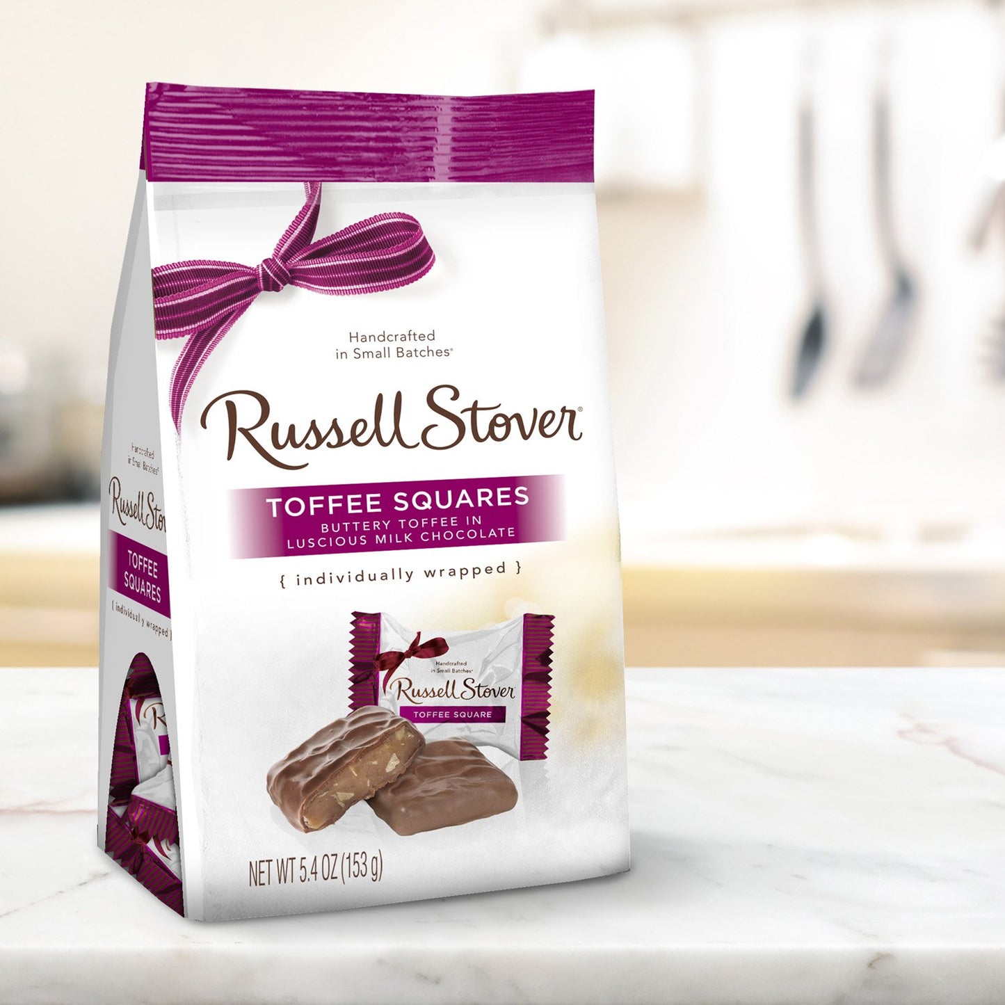 Russell Stover Milk chocolate Toffee Squares Peg Bag
