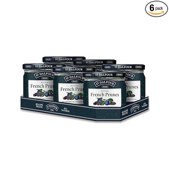 St. Dalfour Pitted French Prunes - 7oz - All Natural, No Preservatives or Artificial Ingredients - Made in France - Pack of 6
