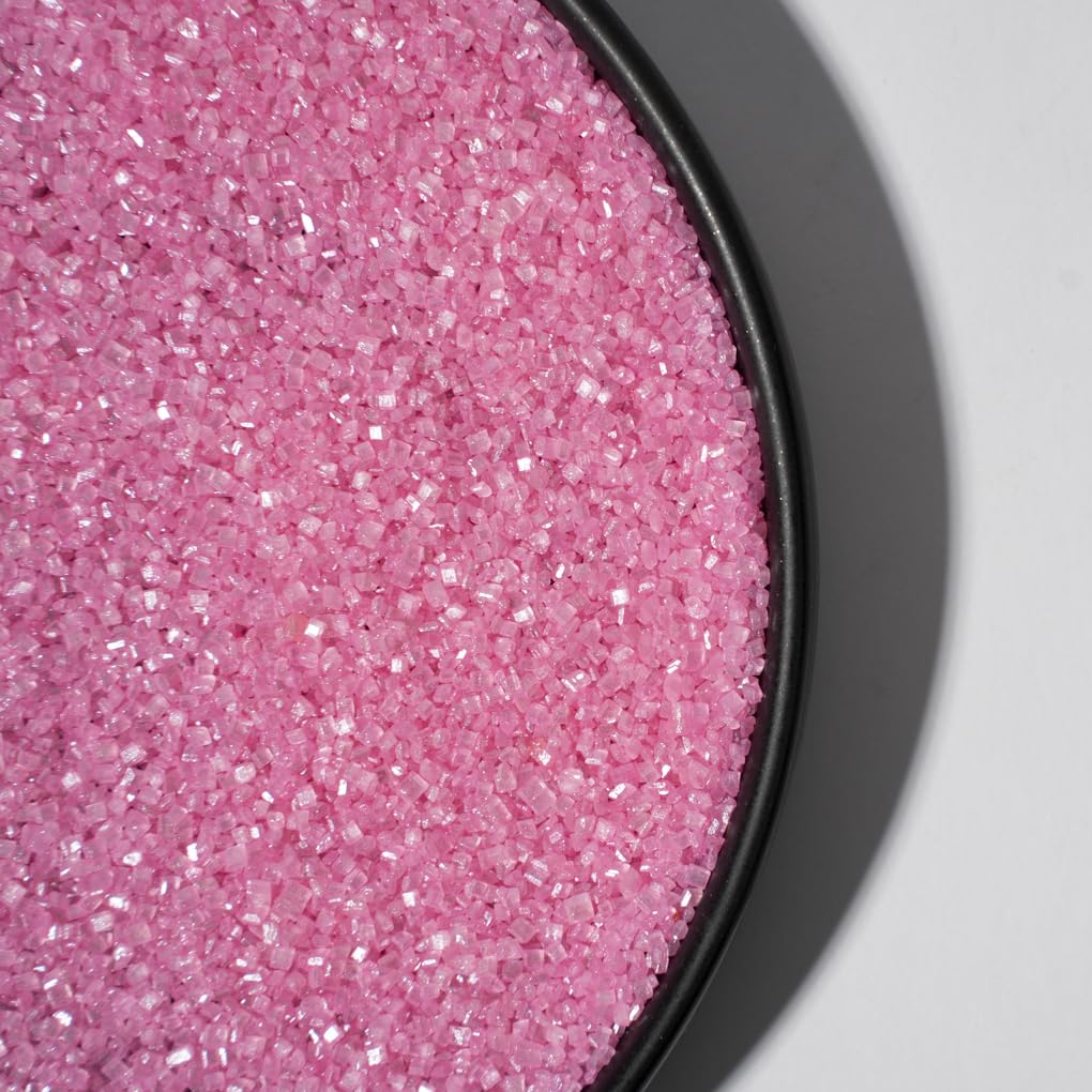 NIPEOR Edible Pink Sanding Sugar Sprinkles 130g for Cake, Cupcake, Cookie & Dessert Decorating