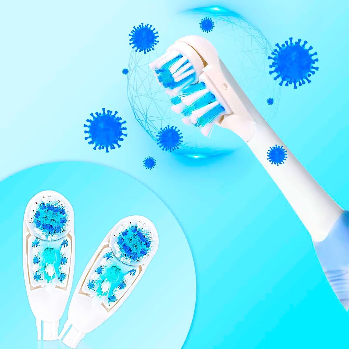Sensitive Replacement Electric Replacement Toothbrush Heads (4 Count) Dual Clean Rotating Sets Compatible With Braun Oral B Cros