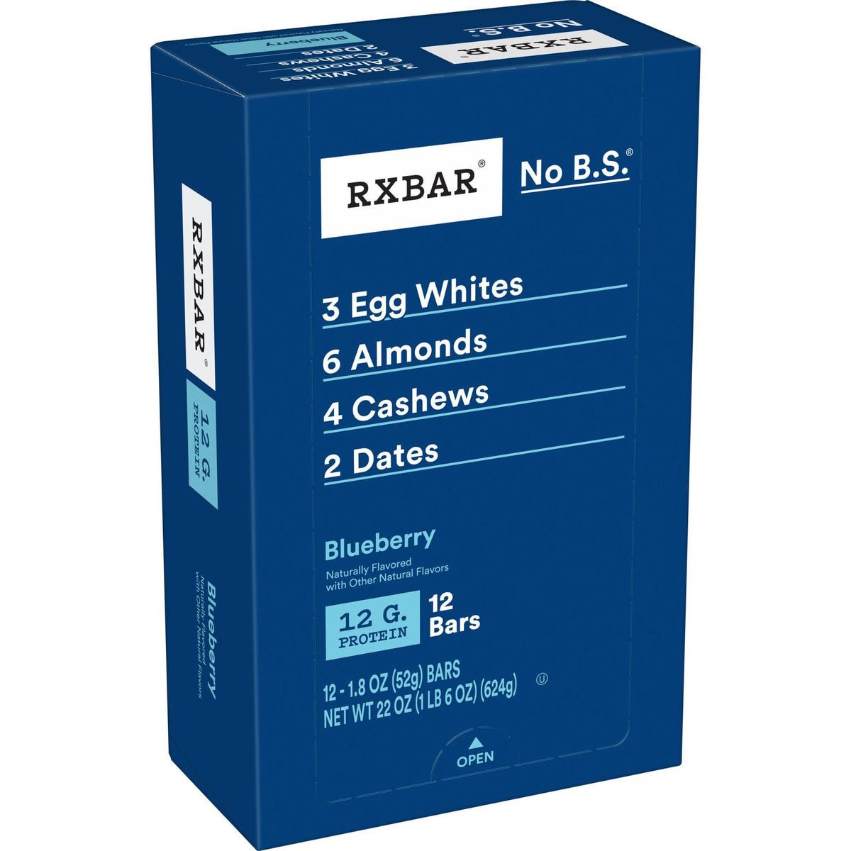 Rxbar Protein Bars, Protein Snack, Snack Bars, Blueberry, 22Oz Box (12 Bars)