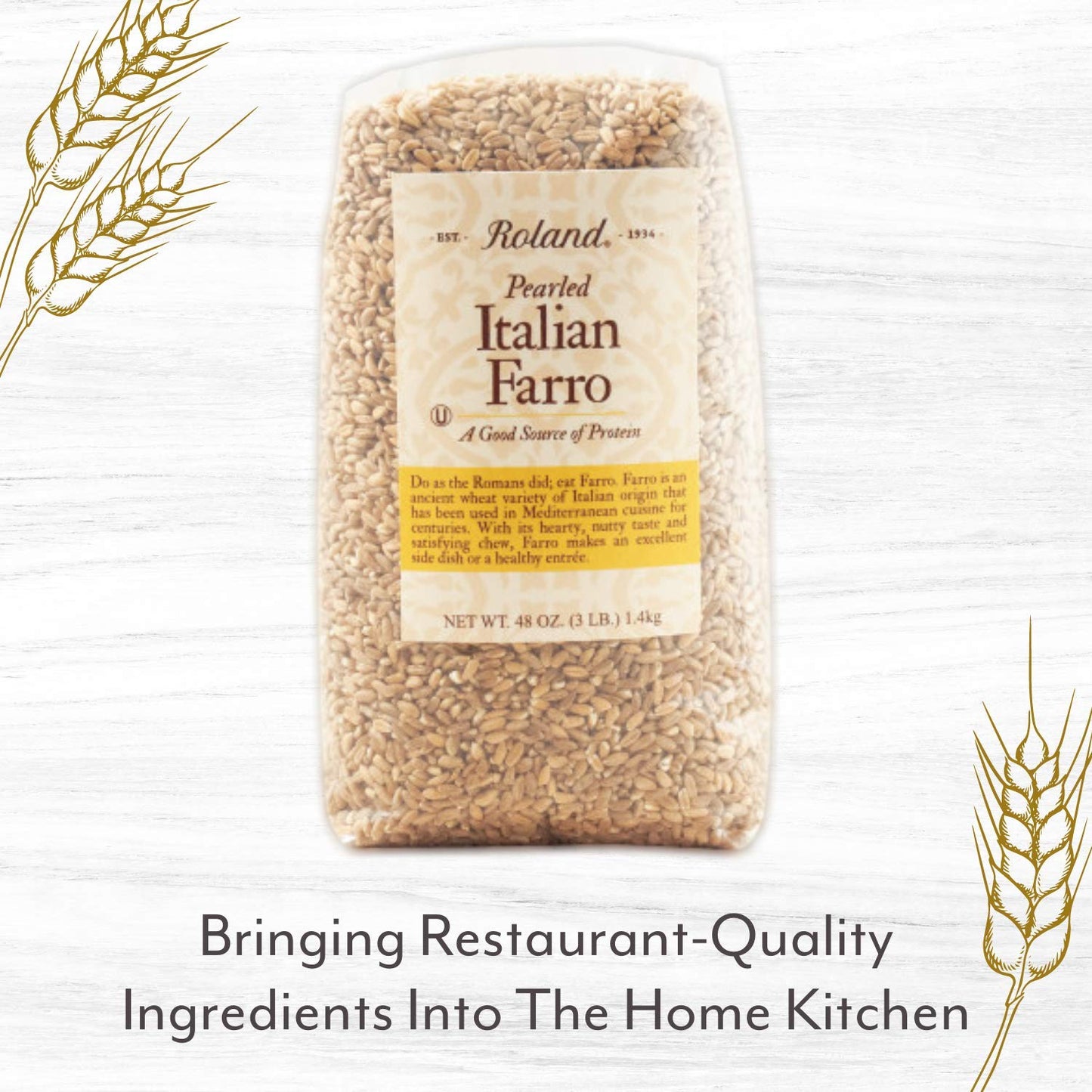 Roland Foods Pearled Italian Farro, Specialty Imported Food, 47.9 Ounce Bag, Pack Of 1