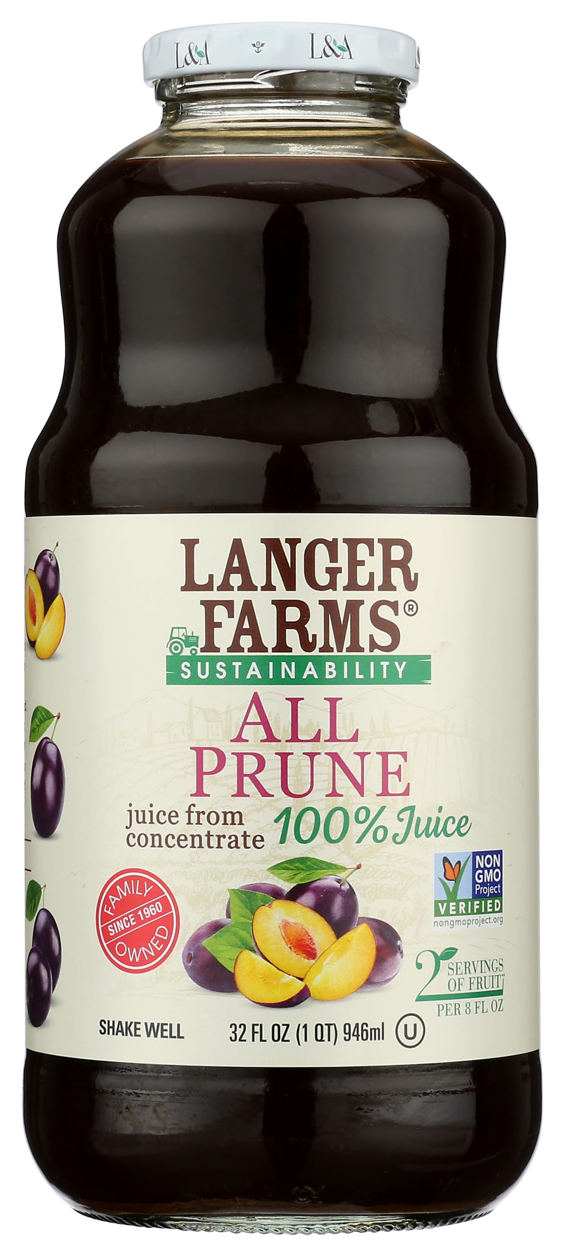 L & A Juice All Prune Juice, 32 fl oz