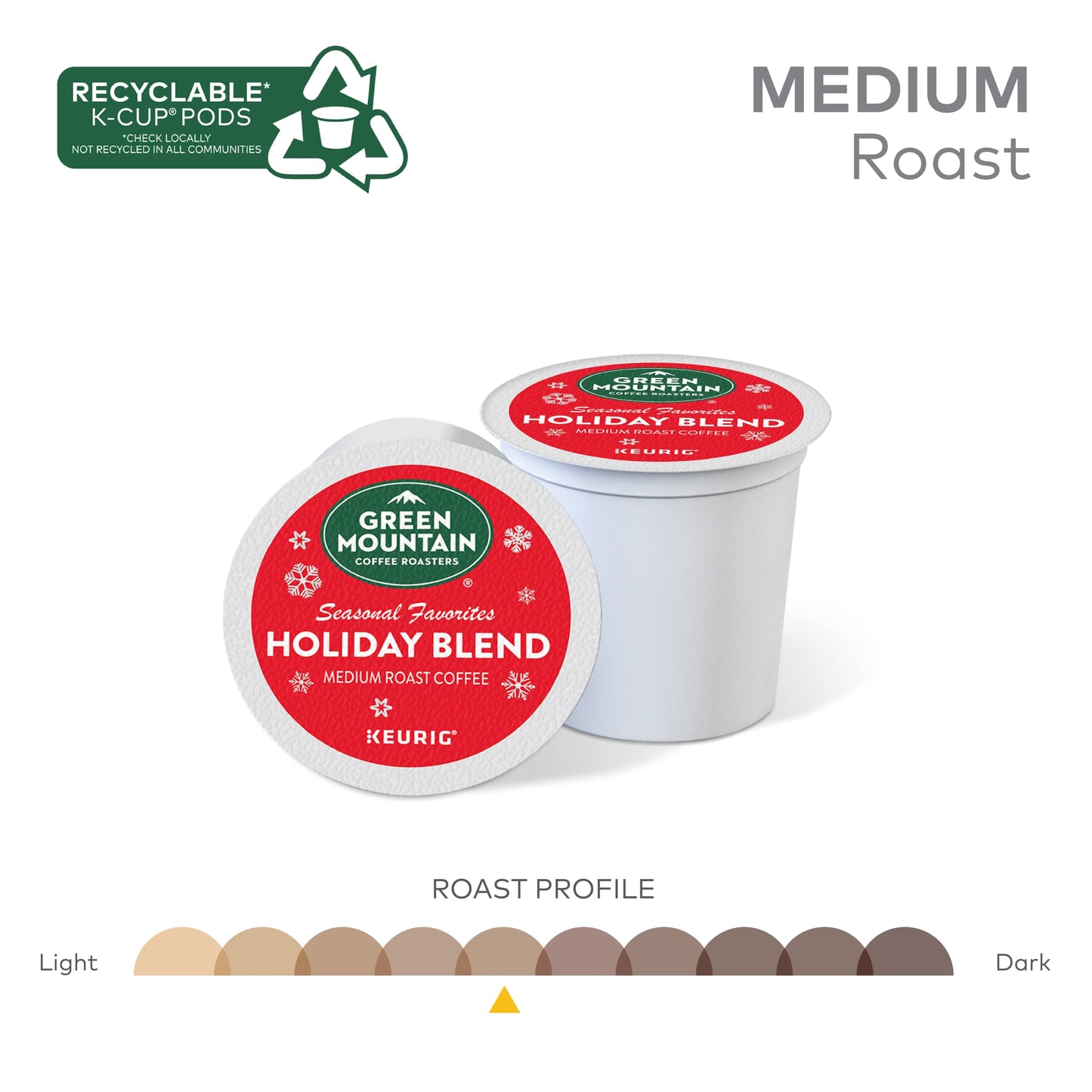 Green Mountain Coffee Holiday Blend K-Cup Pods for Keurig, 24 Count, Pack of 1