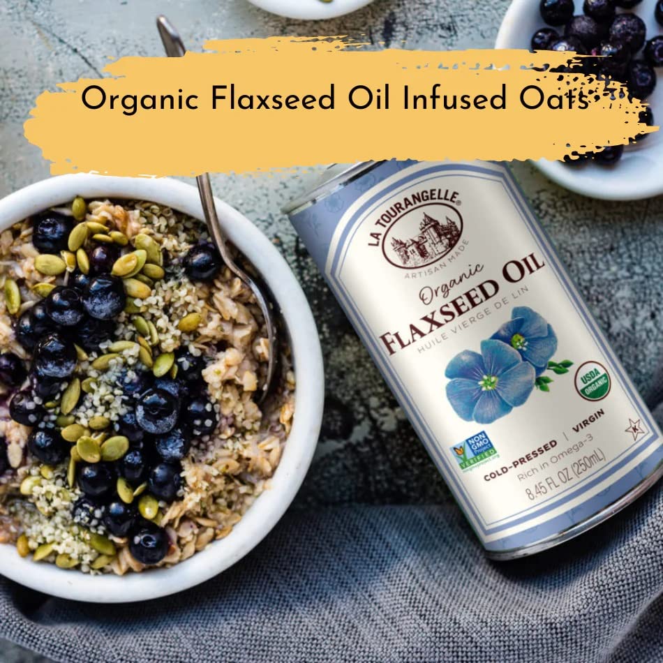 La Tourangelle Organic Flaxseed Oil, Vegan, Non-GMO, Gluten-Free, 8.45 Fl Oz, Cast Iron Seasoning
