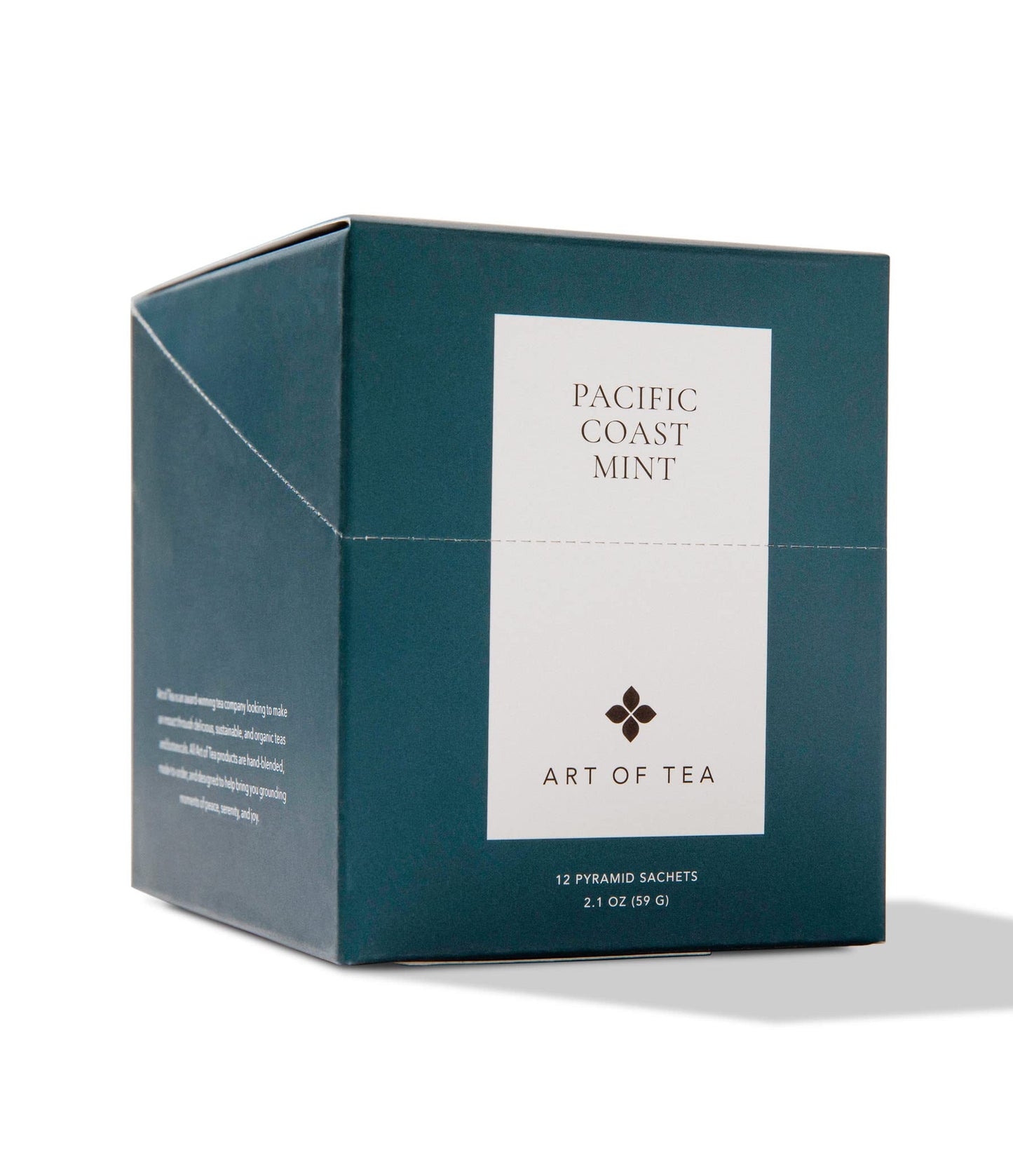 Art of Tea Pacific Coast Mint Peppermint Tea Bags - 12 Eco-Friendly Pyramid Sachets, Naturally Caffeine Free