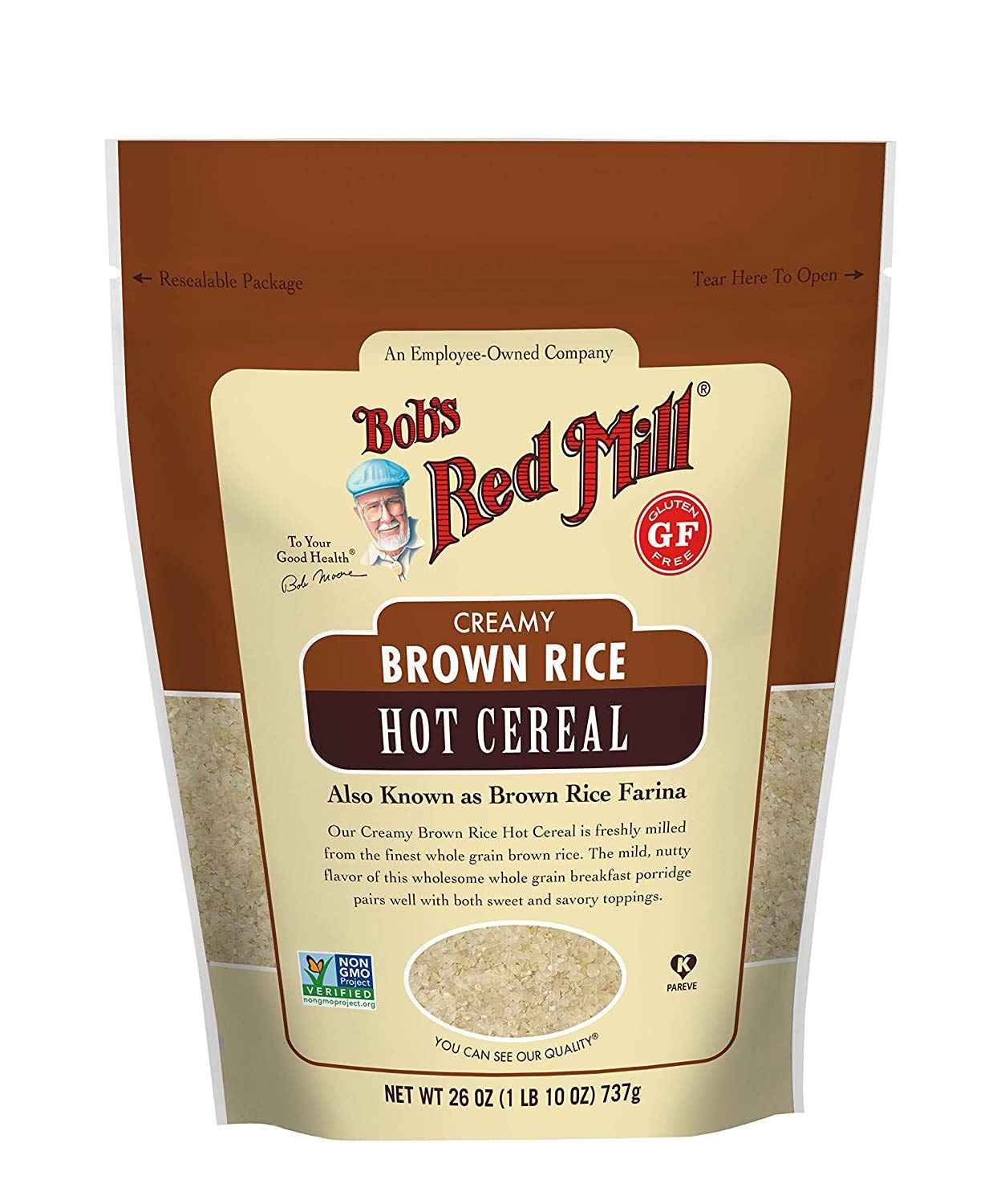 Bob'S Red Mill Creamy Rice Farina Hot Cereal, Brown, 26 Oz (Pack Of 4)