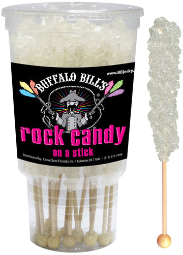 Buffalo Bills Natural (White) Rock Candy On A Stick (12-Ct Cup White Rock Candy Crystal Sticks)