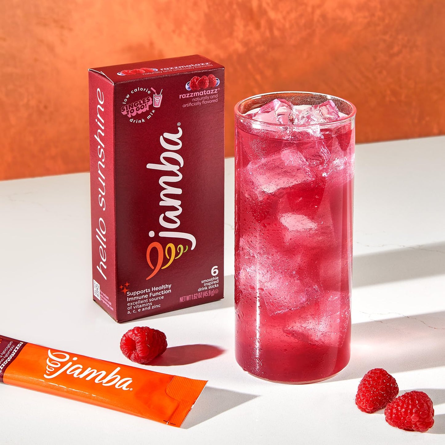SINGLES TO GO! Razzmatazz Smoothie Powder Drink Mix, Aspartame Free, 6 Pack, 0.27 Ounce Each