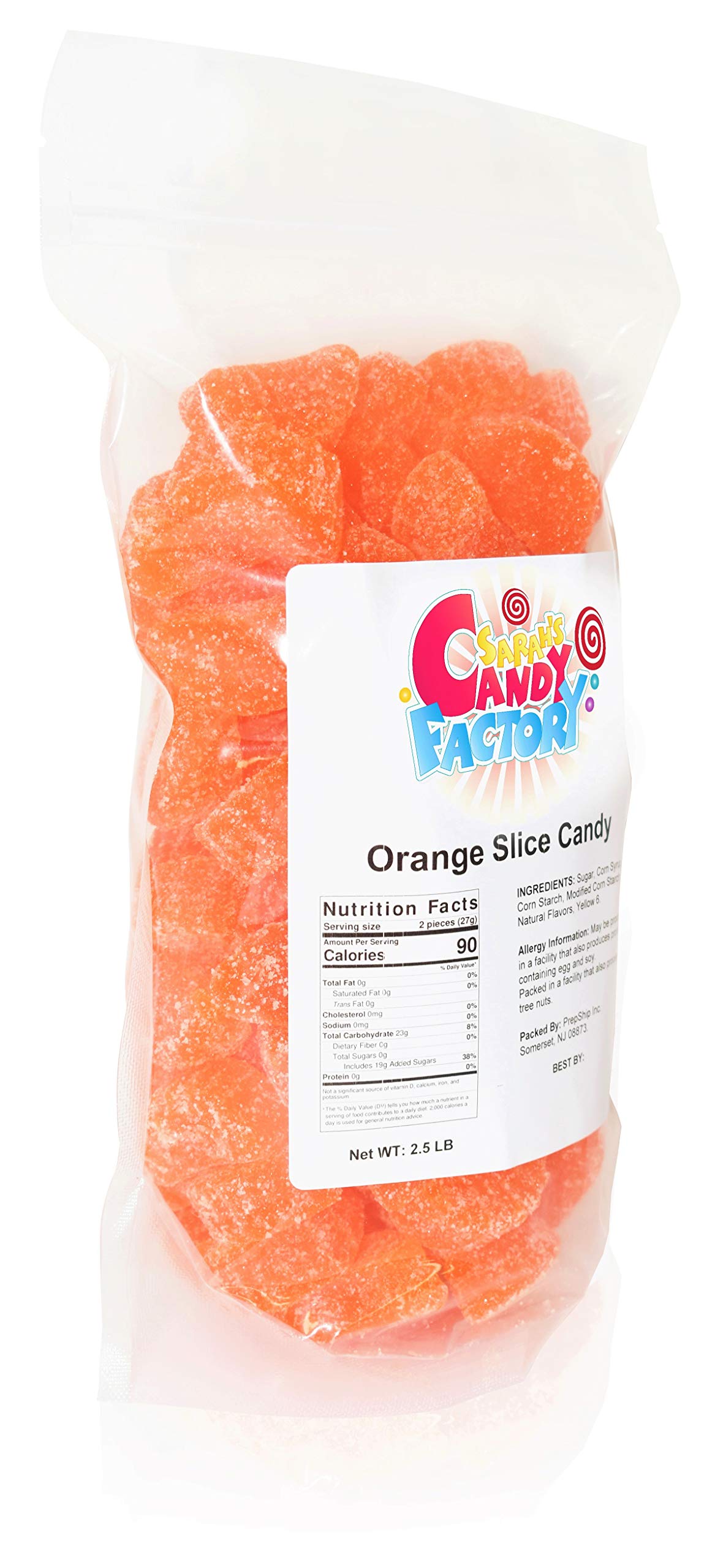 Sarah'S Candy Factory Orange Slice Candy In Resealable Bag, 2.5 Lbs