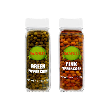 Sanniti Peppercorns in Brine | Imported from Spain | Great for Sauces, Soups, Meats and Light Dishes, 3.9 oz (Pack of 2) (Variet