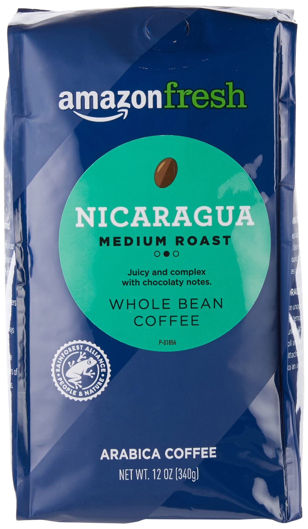 Amazon Fresh Whole Bean Coffee, Medium Roast, 12 Ounce