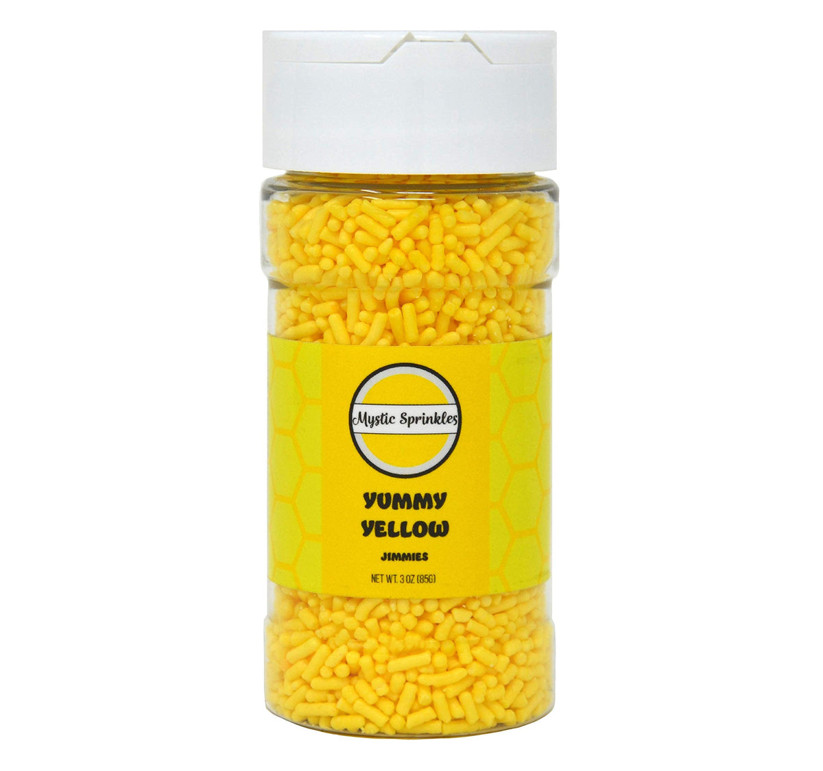 Mystic Sprinkles Solid Color Jimmy Sprinkles (Yummy Yellow Jimmies 3Oz)