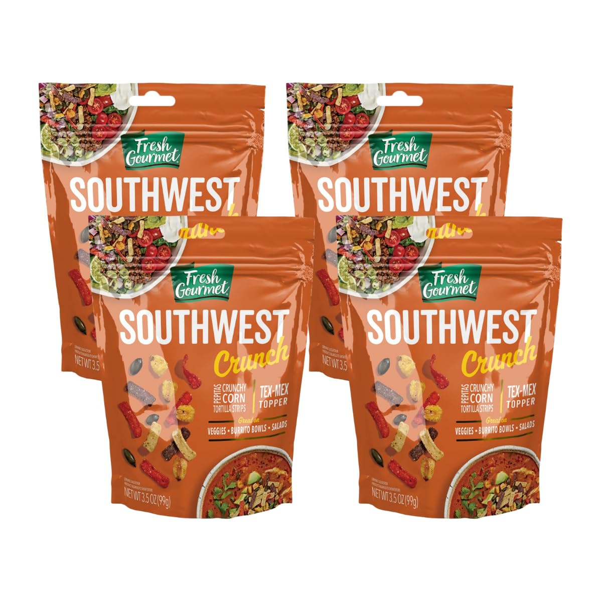 Fresh Gourmet Savory Southwest Crunch Tex-Mex Topper - 3.5oz (Pack of 4)