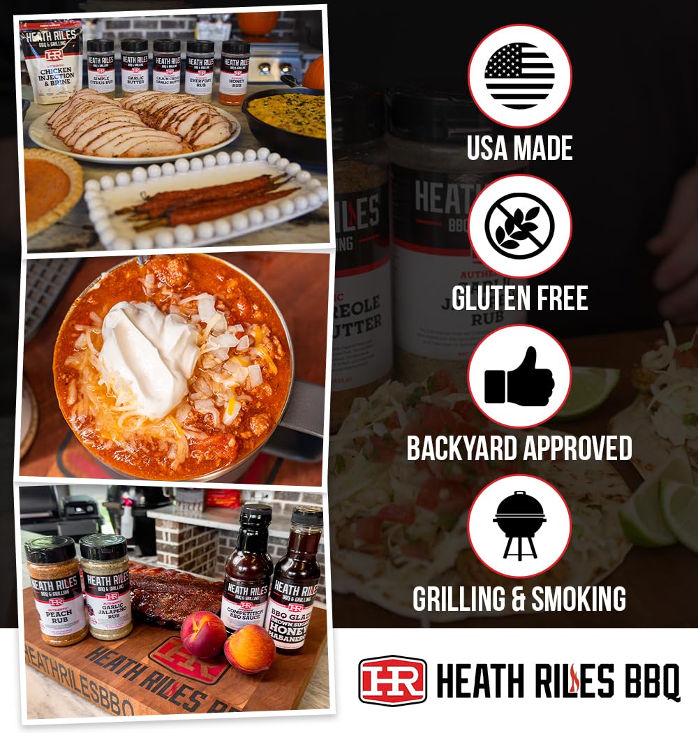 Heath Riles BBQ Competition Rib Bundle (4 Rubs, 2 Sauces and 1 Marinade), Competition Winning Products from Pitmaster Heath Rile