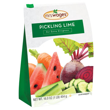 Mrs. Wages Pickling Lime, Easy-To-Make, Crispy Flavorful Pickles, Tasty Creations, Long-Lasting Resealable Bag, Variety of Uses,