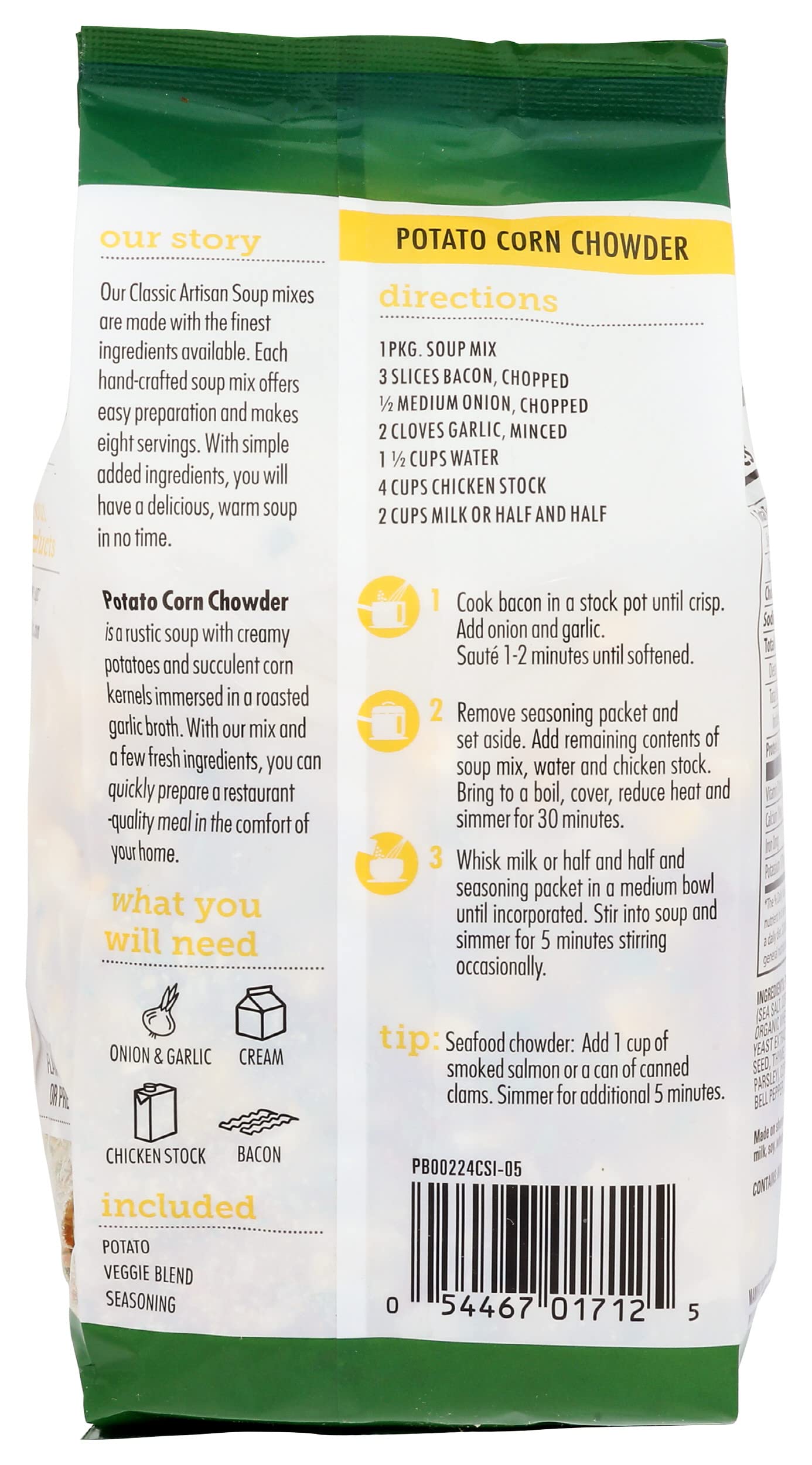 Canterbury Naturals Artisan Soup Mix, Potato Corn Chowder Soup Mix, Non-Gmo, Makes 8 Servings, 7.5-Ounce Bag (Pack Of 3)
