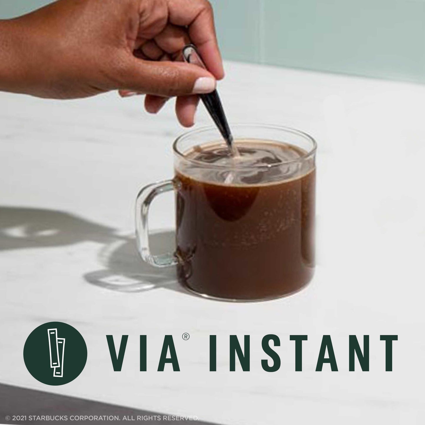 Starbucks VIA Instant Coffee, Dark Roast Coffee, Decaf Italian Roast, 100% Arabica, Single-Serve, 1 Box (50 Packets)