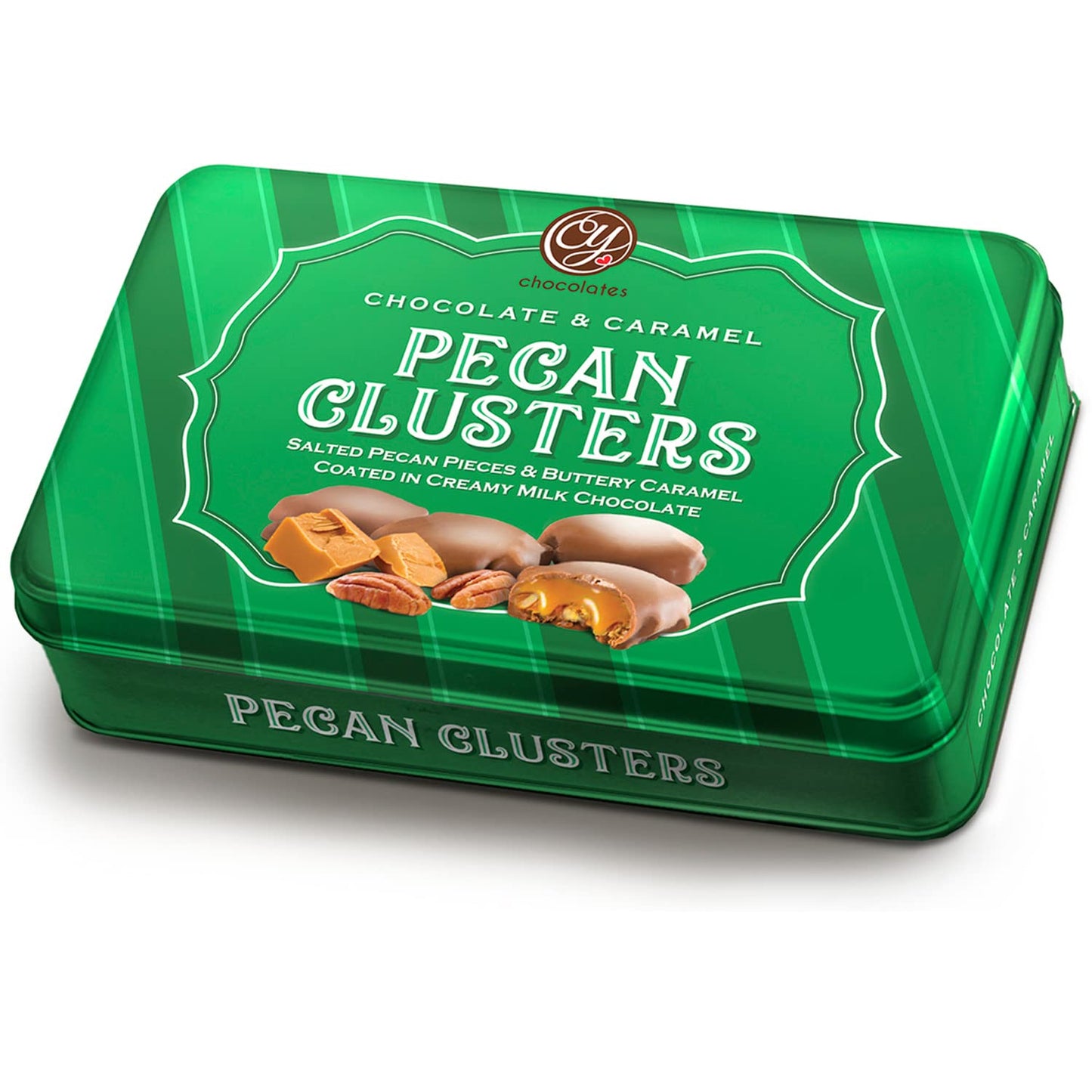 A Gift Inside Milk Chocolate Caramel Pecan Clusters Gift Tin